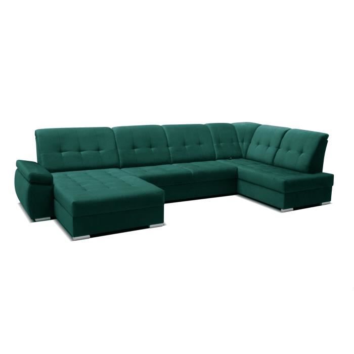 Produit similaire: Grand canapé d'angle XXL en U panoramique lit convertible avec coffre 6-7 places - HERA - Vert (Kronos 19, Gauche)