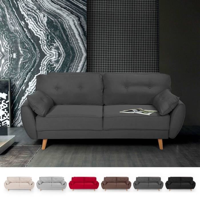 Produit similaire: Canapé-lit - Fortaleza - 3 places - Tissu gris foncé - Convertible - Dossier inclinable