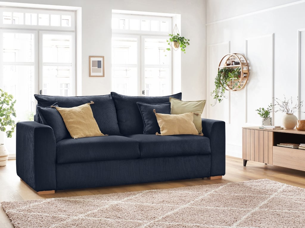 Produit similaire: Canapé droit convertible ouverture express AUGUSTIN velours côtelé bleu foncé 160x200 BOBOCHIC 3 places