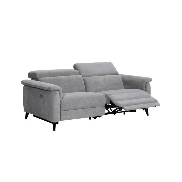 Produit similaire: Canapé de relaxation électrique 3 places OLMIA en tissu - Gris - L195 x P104 x H73cm - LOUNGITUDE