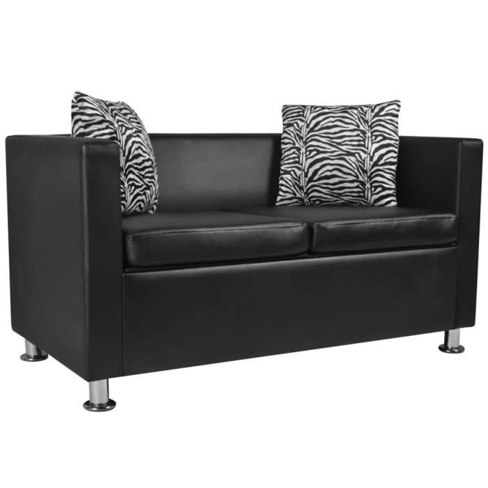 Produit similaire: HMOREY Canapé avec Deux oreillers à 2 Places Simili cuir 120 x 62,5 x 63 cm Noir