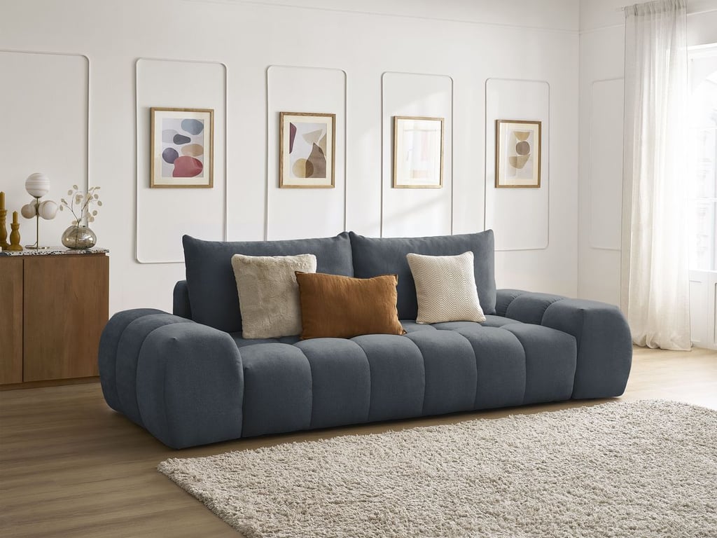 Produit similaire: Everest canapé droit convertible coffre 3 places tissu texturé bleu foncé