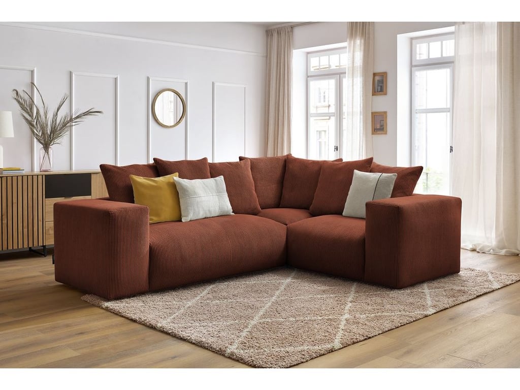 Produit similaire: Canapé d'angle fixe modulable VOLTAIRE avec 1 chauffeuse 2 places, 1 angle et 1 chauffeuse 1 place orange angle droit BOBOCHIC 4 places