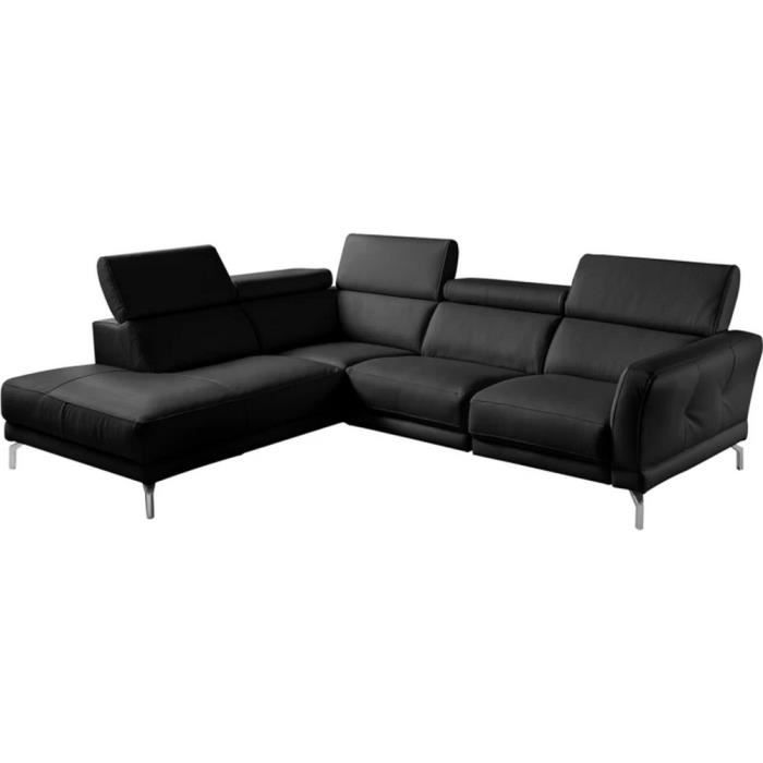 Produit similaire: Canapé d'angle en 100% tout cuir épais de luxe italien , 5/6 places DALBERT, couleur noir, angle gauche