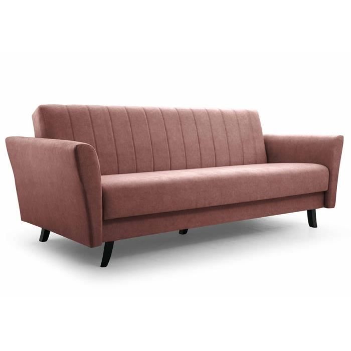 Produit similaire: Canapé en lit convertible avec coffre 3 places de rangement relax droit - clic clac- 231x90x93 cm - ANGELLI (Rose - Kronos 19)
