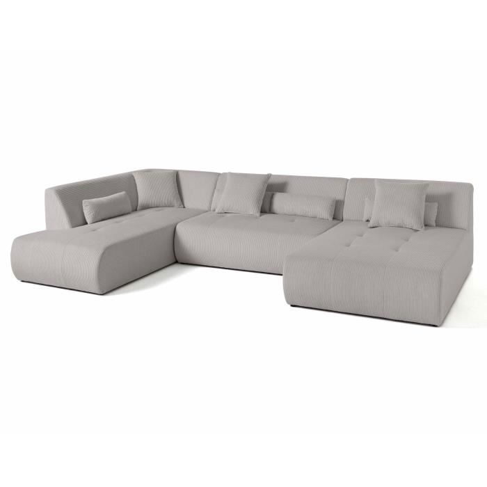Produit similaire: Onyx - canapé panoramique d'angle gauche 7 places - en velours côtelé - Gris clair