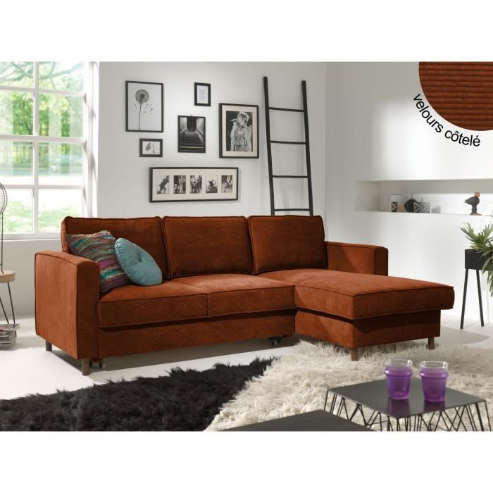 Produit similaire: Jake - canapé d'angle droit - convertible avec coffre - 4 places - en velours côtelé
