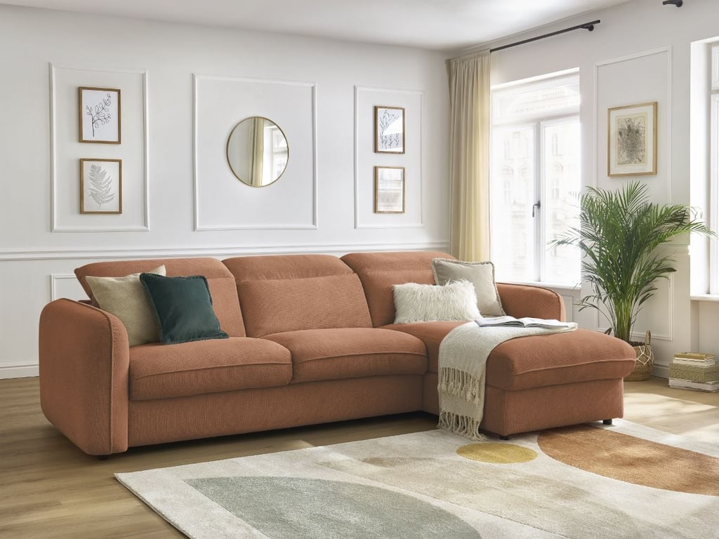 Produit similaire: Canapé d'angle réversible convertible express coffre ACHILLE orange 140x200 BOBOCHIC 4 places