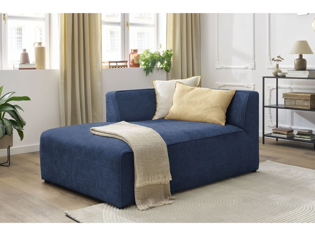 Produit similaire: Méridienne pour canapé modulable MEGEVE tissu texturé bleu foncé angle gauche BOBOCHIC 1 places