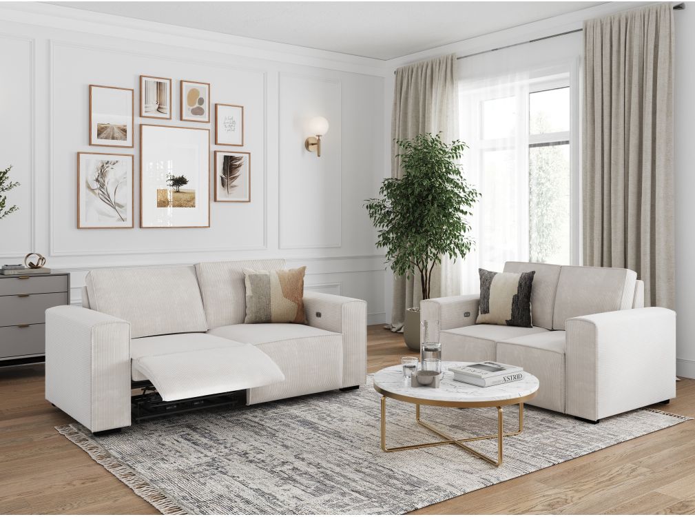 Produit similaire: Ensemble de canapés relax électrique 2 et 3 places CHARLINE en velours côtelés