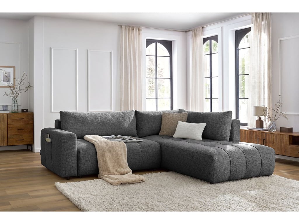 Produit similaire: Canapé d'angle L convertible coffre ARSENE gris foncé angle droit BOBOCHIC 3 places