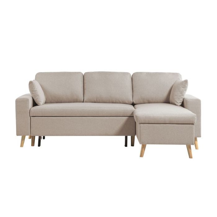 Produit similaire: Canapé d'Angle MARIA SCANDINAVE Réversible et Convertible Avec Coffre en Tissu - Beige - L227 x 148 x 95cm - LOUNGITUDE