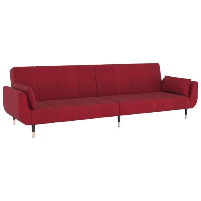 Produit similaire: Canapé-lit à 2 places et deux oreillers Rouge bordeaux Velours Mothinessto LY2709