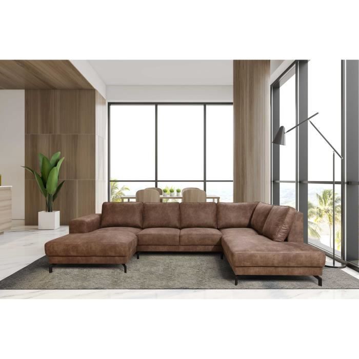 Produit similaire: Canapé d'angle - Wout - Brun - Simili - Réversible - Contemporain - 3 personnes