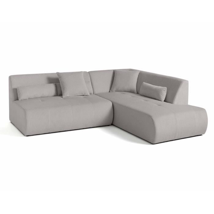 Produit similaire: Onyx - canapé modulable d'angle droit 5 places - en velours côtelé - Gris clair