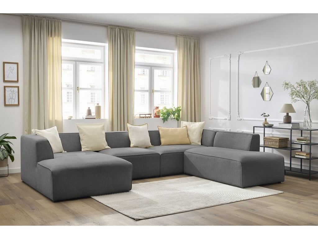 Produit similaire: Canapé panoramique fixe MEGEVE tissu chiné gris foncé angle gauche BOBOCHIC 1 places