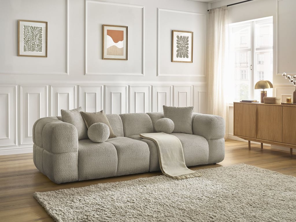 Produit similaire: Canapé droit fixe 3 places CRISTINA taupe BOBOCHIC