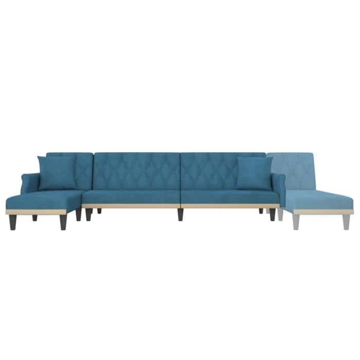 Produit similaire: Mothinessto-Canapé-lit en forme de L bleu 271x140x70 cm velours