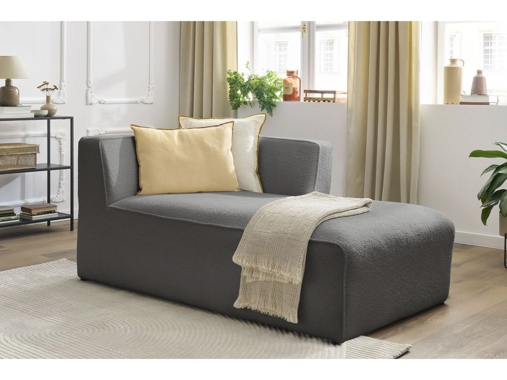 Produit similaire: Méridienne pour canapé modulable MEGEVE tissu bouclette gris foncé angle droit BOBOCHIC 1 places