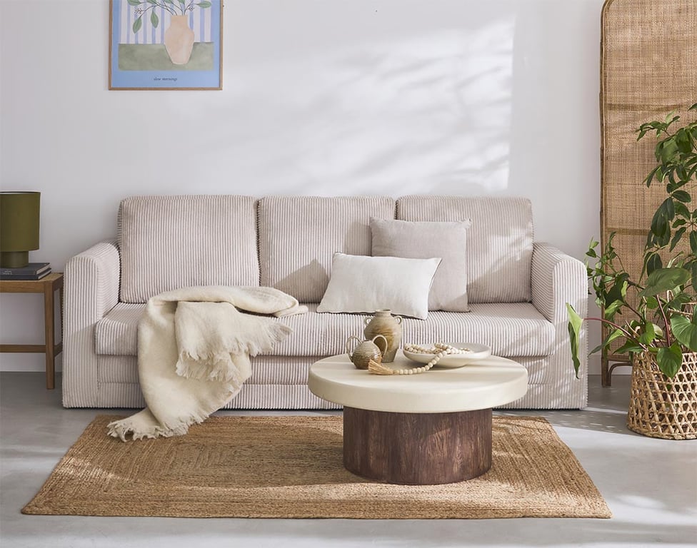 Produit similaire: marilia - Canapé convertible velours côtelé Beige