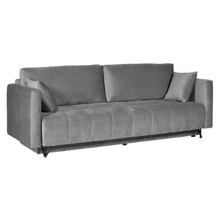 Produit similaire: Canapé convertible L. 220 cm en velours gris capitonné - KIARA Meubletmoi