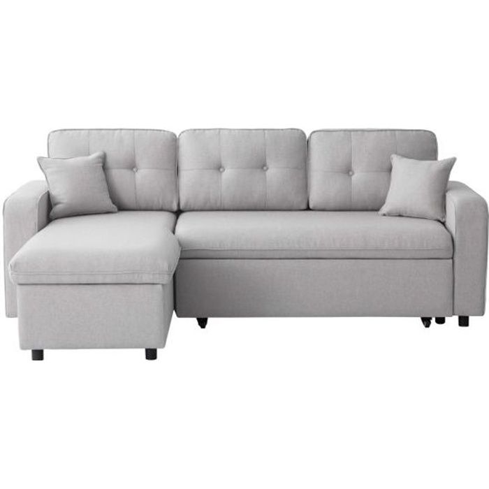 Produit similaire: Canapé d'angle 3 places convertible réversible MARIUS en tissu - Gris clair - L220 x P146 x H84cm - LOUNGITUDE