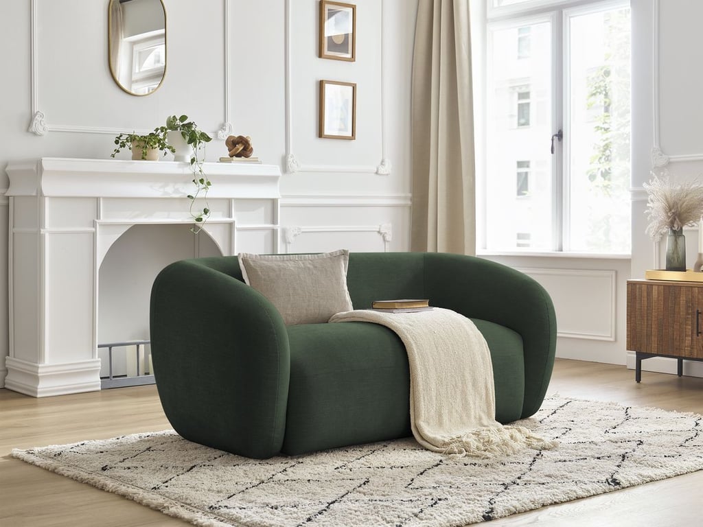 Produit similaire: Canapé droit fixe 2 places CELINE tissu lisse vert BOBOCHIC