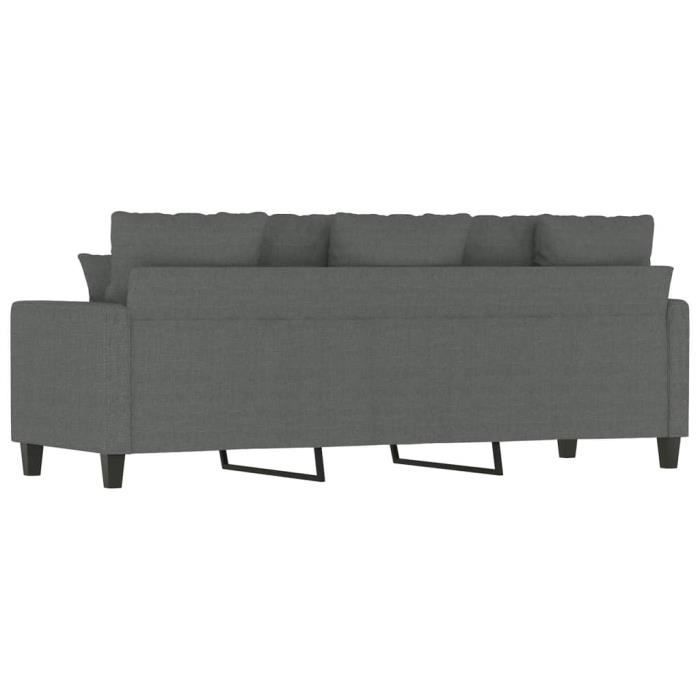 KEENSO Canapé à 3 places Gris foncé 180 cm Tissu 84506