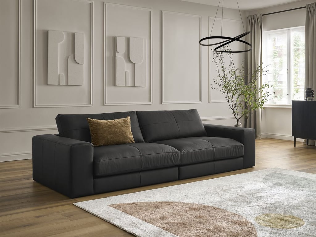 Produit similaire: Canapé droit fixe 3 places LEONARD cuir de vache noir BOBOCHIC