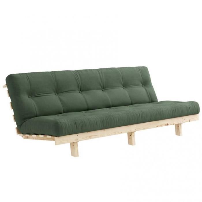 Produit similaire: Banquette convertible futon LEAN bois de pin coloris vert olive 130x200 cm vert Bois Inside75