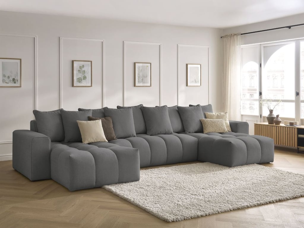 Produit similaire: Canapé panoramique fixe MONT-BLANC tissu chiné gris foncé BOBOCHIC 5 places