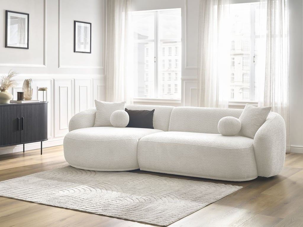 Produit similaire: Canapé d'angle fixe ASHLEY blanc angle gauche BOBOCHIC 4 places