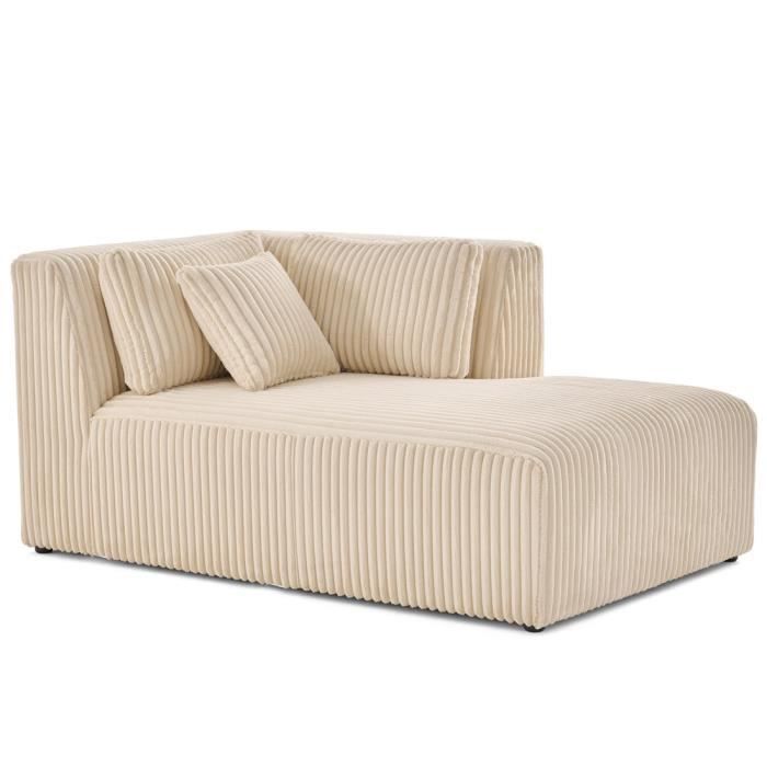 Produit similaire: Victoire - module d'assise méridienne droit en velours côtelé grosses côtes - Beige