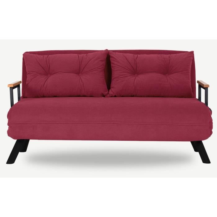 Produit similaire: Canapé convertible 2 places tissu bordeaux Sylvano 133 cm
