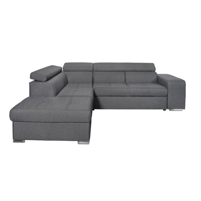 Produit similaire: Canapé d'angle gauche 3 places SOAN convertible en tissu - Gris foncé - L262 x P220 x H76cm - LOUNGITUDE