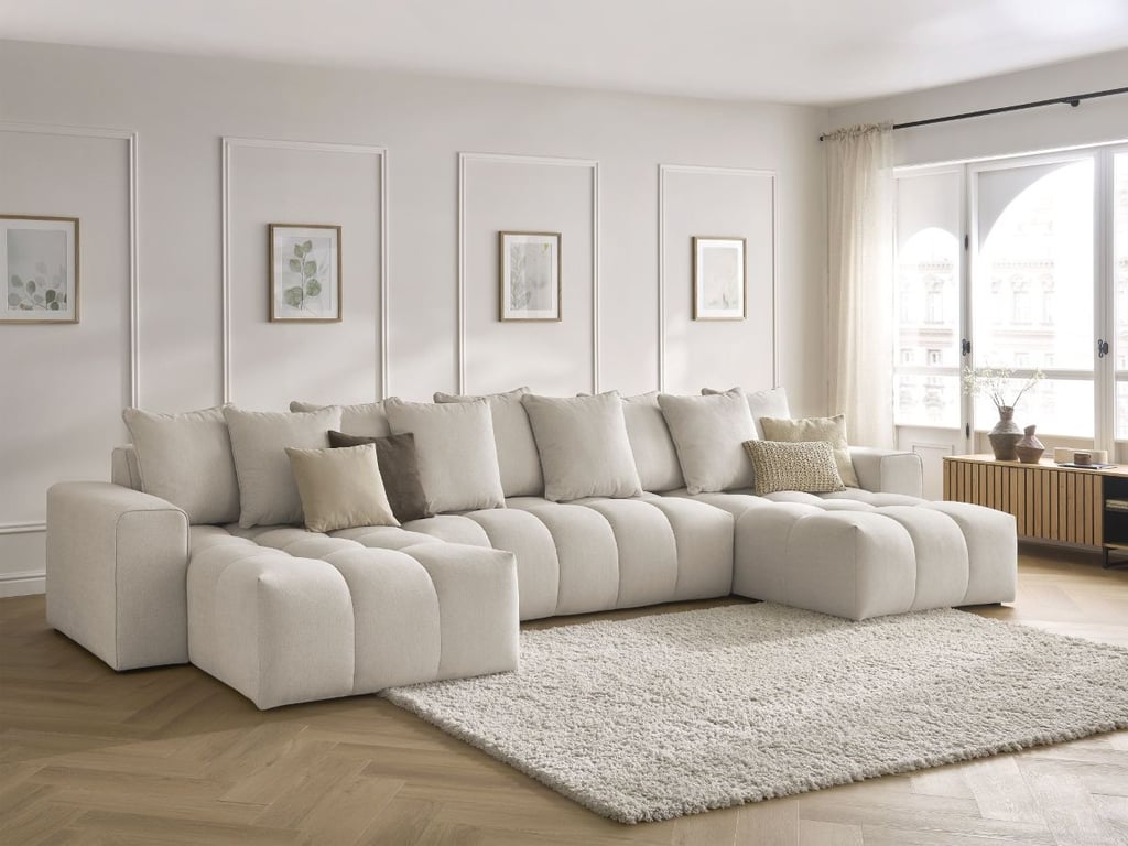 Produit similaire: Canapé panoramique fixe MONT-BLANC tissu chiné beige BOBOCHIC 5 places