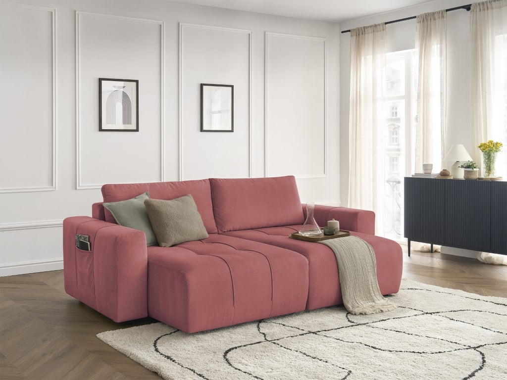 Produit similaire: Canapé droit fixe 4 places ARSENE assise profonde velours orange BOBOCHIC