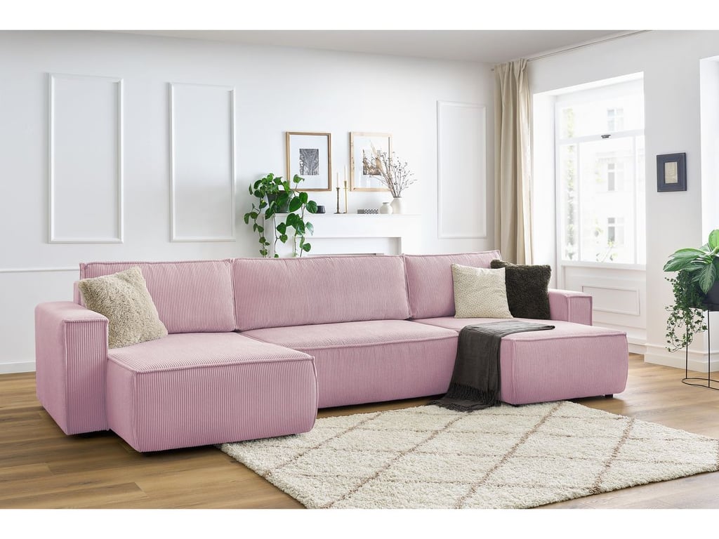 Produit similaire: Canapé panoramique convertible coffre NIHAD velours côtelé violet panoramique BOBOCHIC 6 places