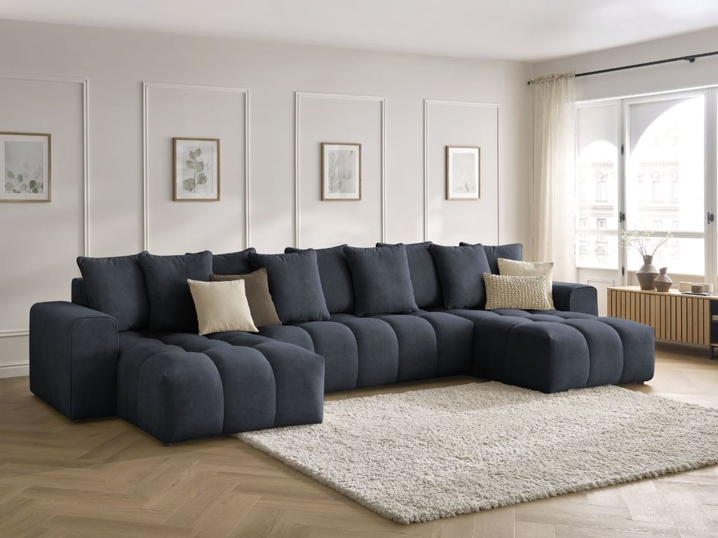 Produit similaire: Canapé panoramique fixe MONT-BLANC velours bleu foncé BOBOCHIC 5 places