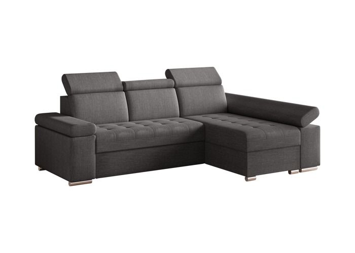 Produit similaire: Canapé d'angle avec fonction couchage et coffre de rangement Canapé-lit appuie-tête réglable - Luka (Gris (Twist 20), à droite)