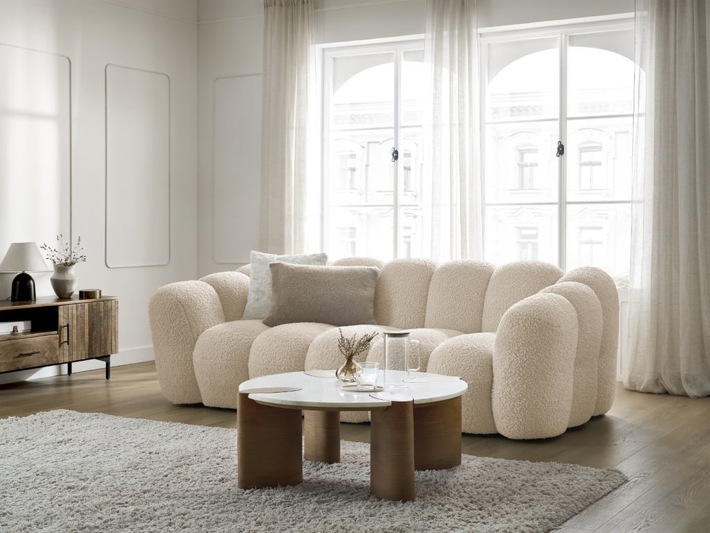 Canapé droit fixe 3 places HIPPOLYTE beige   BOBOCHIC