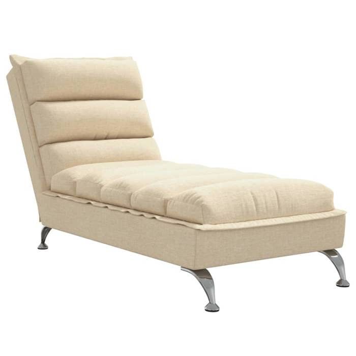 Produit similaire: Meridienne chaise longue pour interieur avec coussins en tissu creme DEC026069