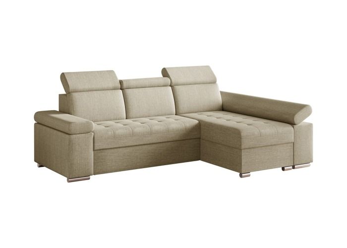 Produit similaire: Canapé d'angle avec fonction couchage et coffre de rangement Canapé-lit appuie-tête réglable - Luka (Beige (Twist 01), à droite)