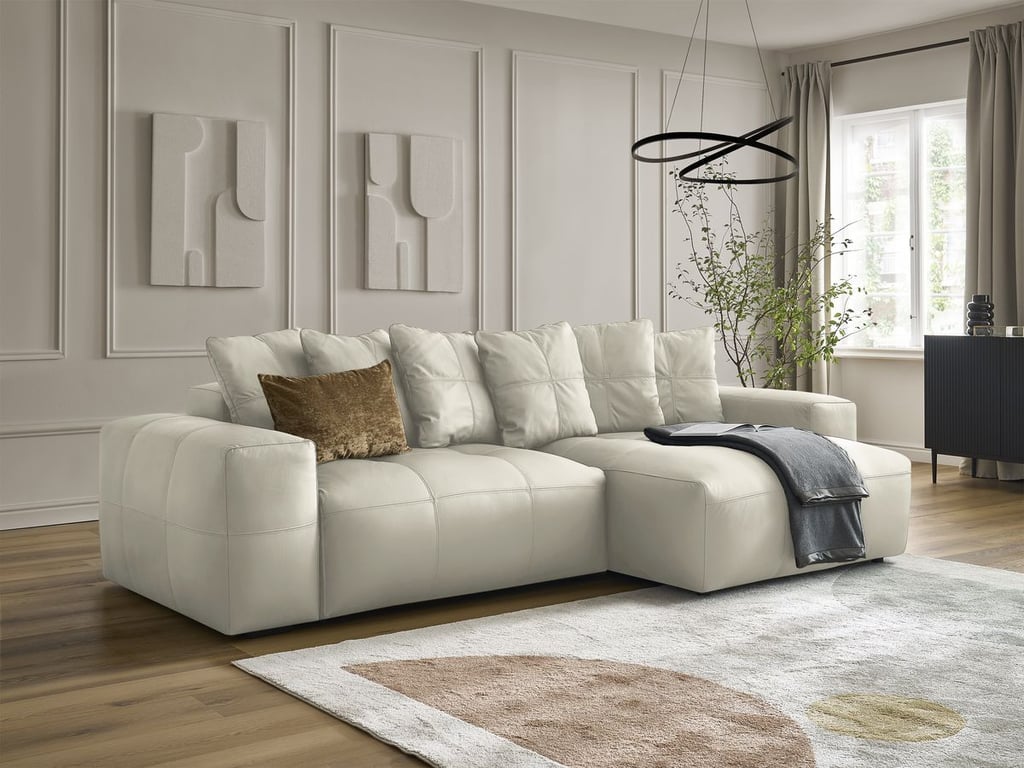 Produit similaire: Canapé d'angle réversible VOLTAIRE cuir de vache beige réversible BOBOCHIC 3 places