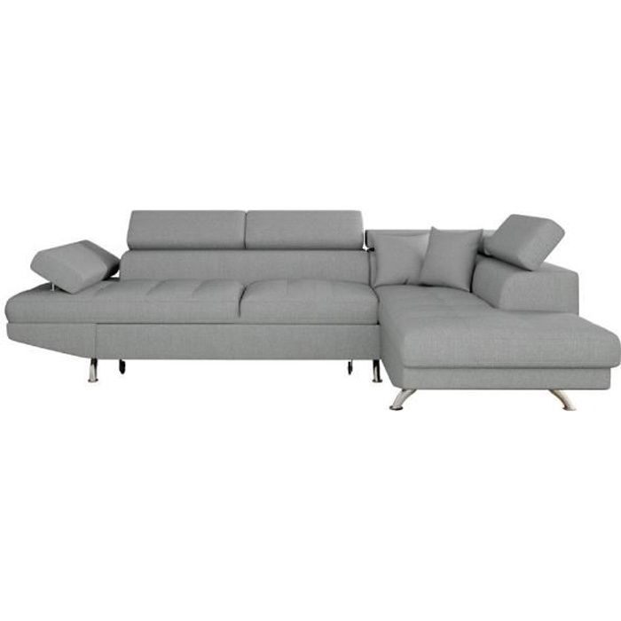 Produit similaire: Canapé d'angle droit 5 places RIO Convertible avec coffre en tissu - Gris clair - L271 x P192 x H70cm - LOUNGITUDE
