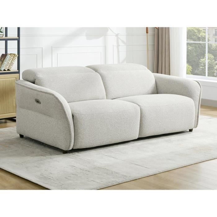 Produit similaire: Canapé 3 places relax électrique en tissu texturé beige TUCENDO