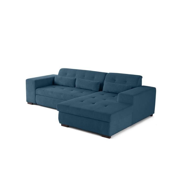 Produit similaire: Vermont - canapé d'angle droit - 4 places - convertible avec coffre - en velours côtelé - Bleu