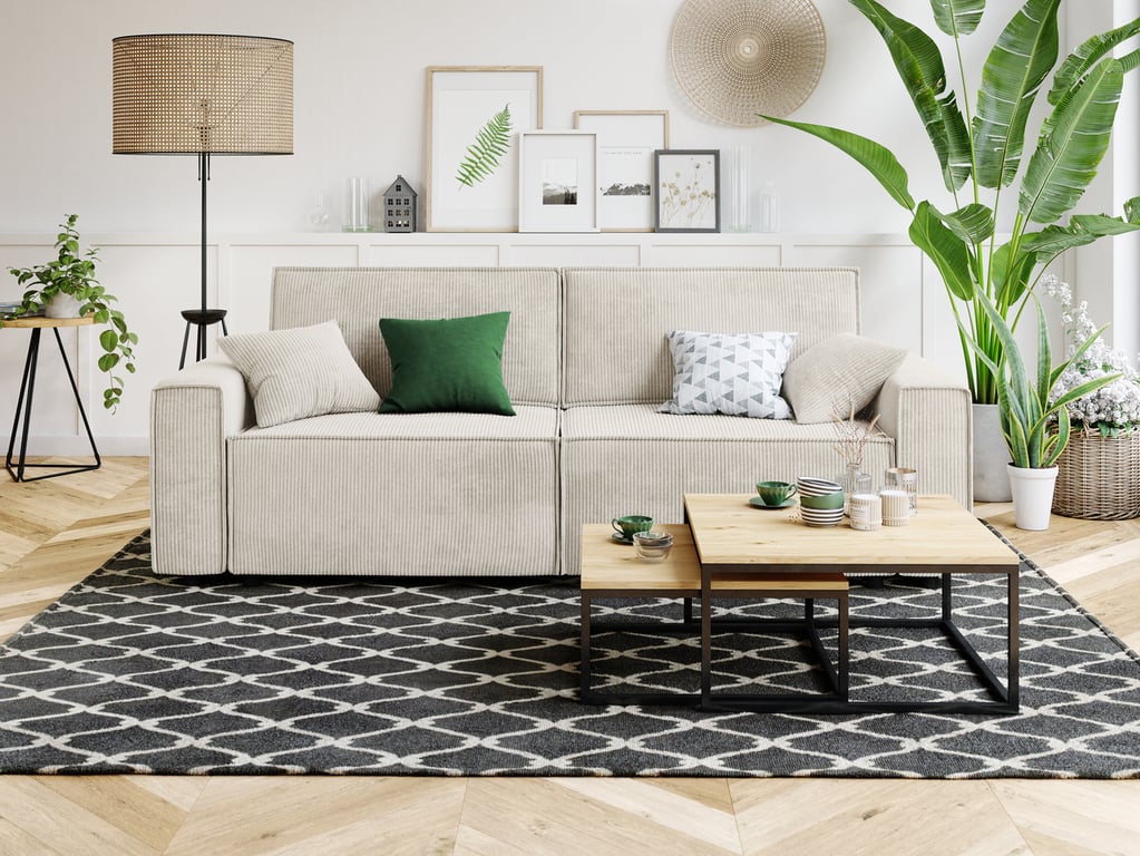 Produit similaire: Canapé Mira convertible velours côtelé beige