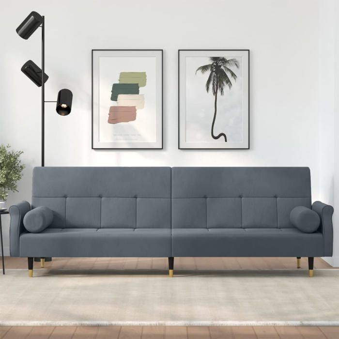 Produit similaire: Haute qualité - Canapé convertible en lit avec coussins gris foncé velours28,9 kg