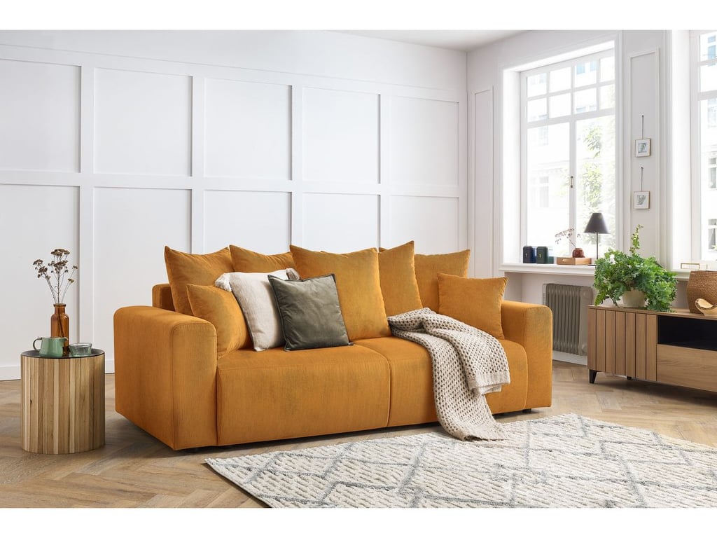 Produit similaire: Canapé droit fixe 3 places ENVY velours côtelé jaune BOBOCHIC